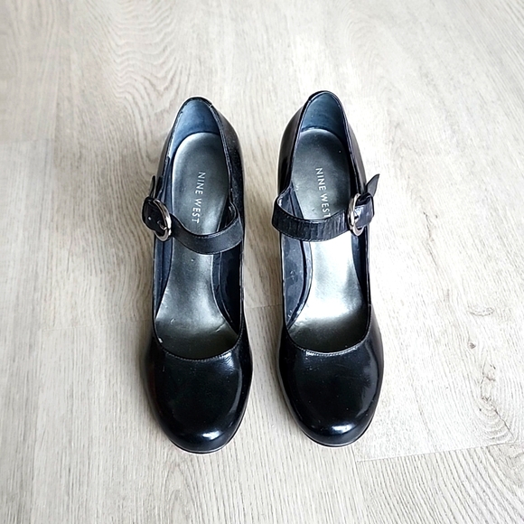 Y2K NINE WEST MARYJANE TWO TONE PATENT LEATHER PUMPS - Picture 4 of 5